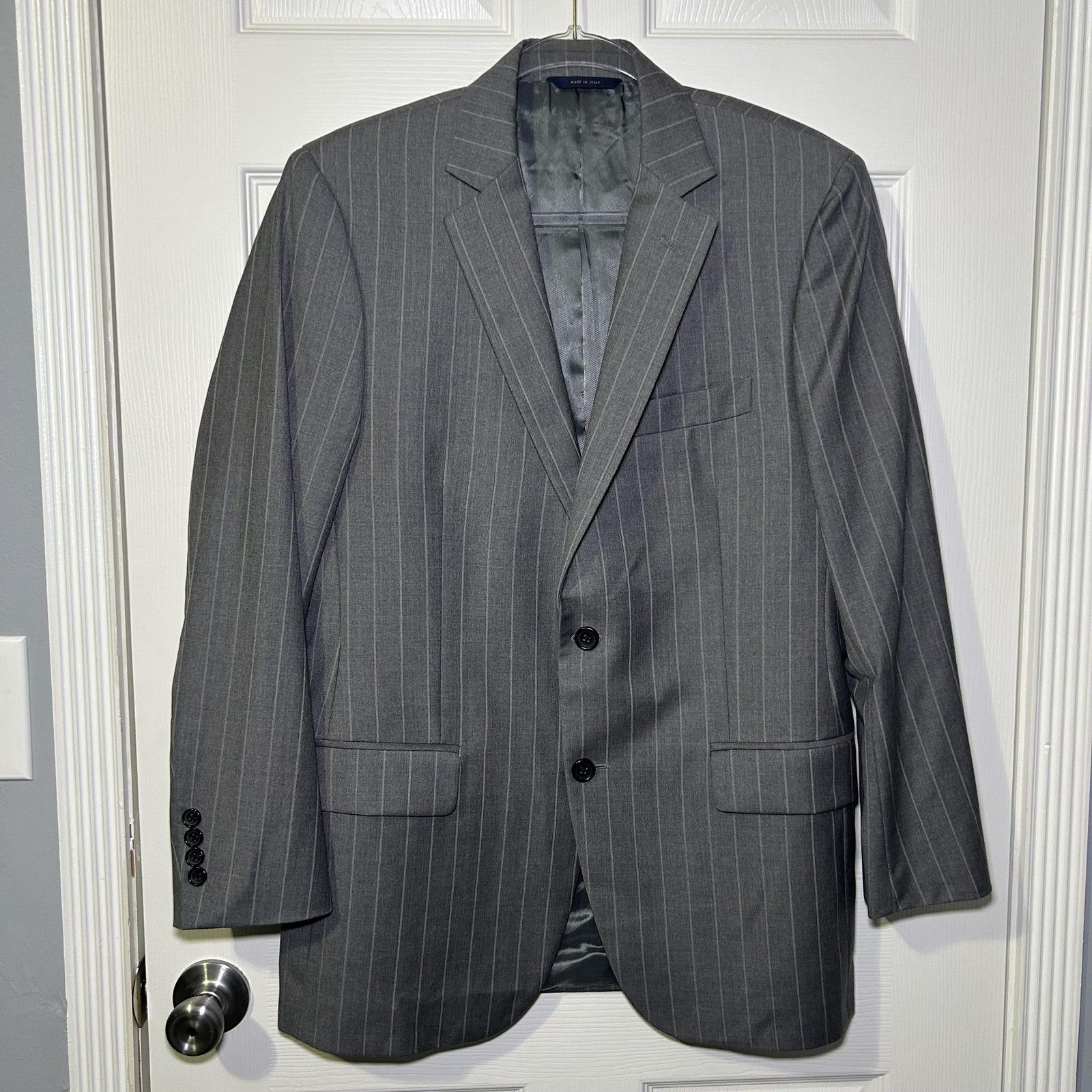 Brooks Brothers Blazer Men's 39r Gray Pinstripe 1818 Fitzgerald Slim Fit Italy